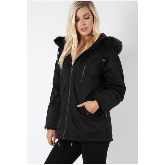 ZENANA OUTFITTERS OVER SIZED HOODED JACKET OLIVE - Picture 4 of 8